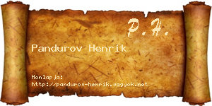 Pandurov Henrik névjegykártya